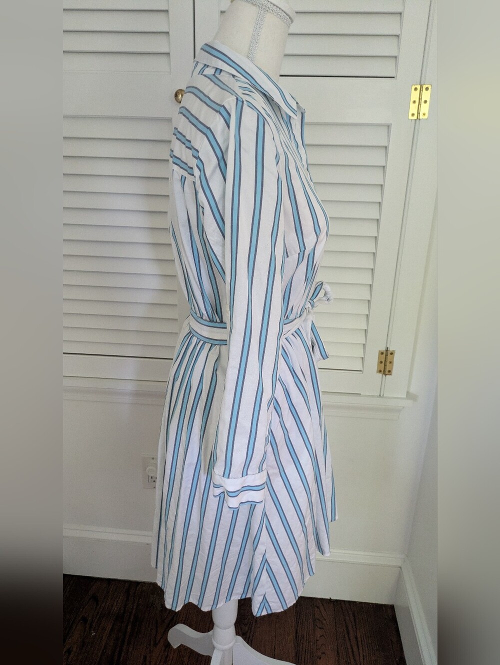 Draper James Striped Shirt Dress, Sz 4 - Picture 3 of 5
